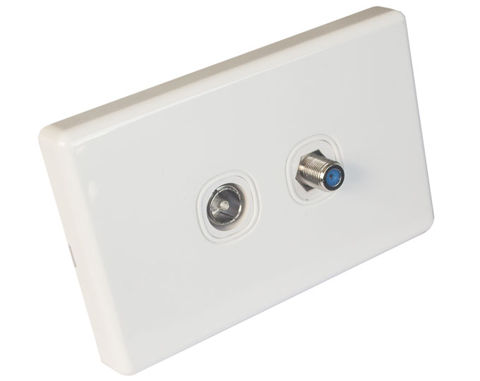 2Port Gang Wall Plate TV Antenna Aerial Pay TV 4 Foxtel Free air TV CClip Aw2Tv eBay